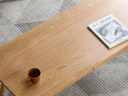 Low Table, Coffee Table With Storage Shelf - Natural