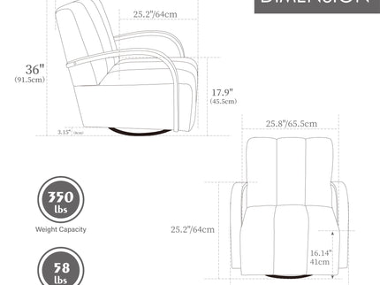 360° Swivel Accent Chair With Armrests