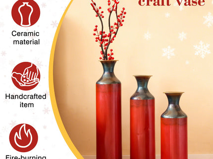 Modern Droplet Shaped Floor Vase Set, 3 Piece Home Decor