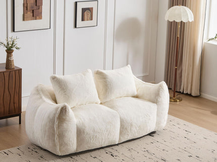 Giant Bean Bag Couch, Ultra Soft Fluffy Loveseat For Living Room