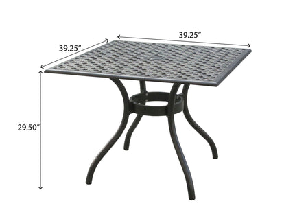 Arch Mesh Dining Table With Lightweight Frame - Black