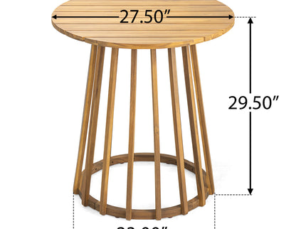 Outdoor Round Top Dining Table, Round Bistro Table - Teak