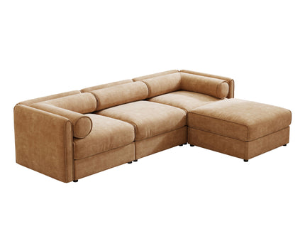 Contemporary Elegant Sofa With Storage And Ottoman