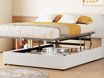 Upholstered Platform Bed With Hydraulic Storage System