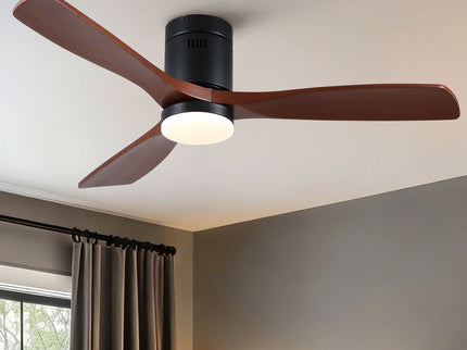 Low Profile Flush Mount Intergrated LED Ceiling Fan With Light And Silent Reversible Motor