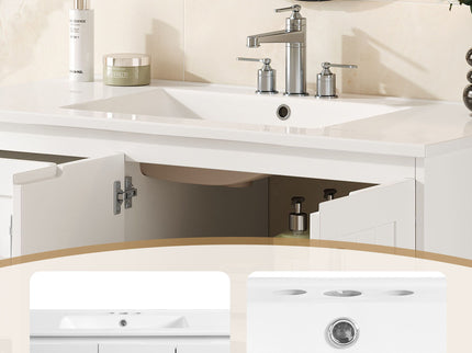 Wall Mounted Bathroom Vanity & Sink, 2 Drawers