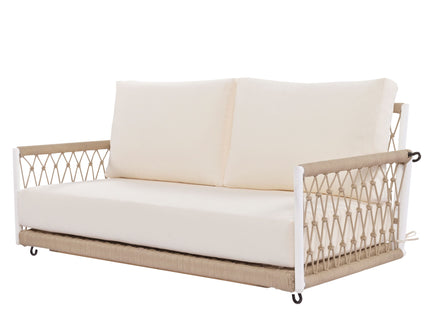 Outdoor Swing Sofa With Soft Cushions For Patio - Beige