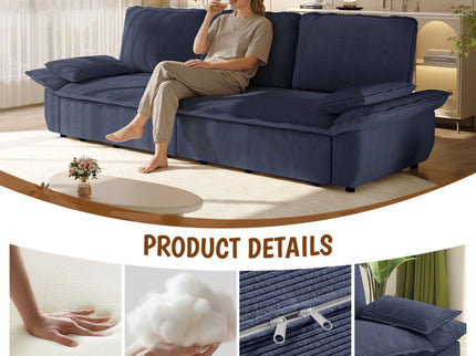 King Size Pull Out Sofa Bed, 3 In 1 Convertible Multifunctional