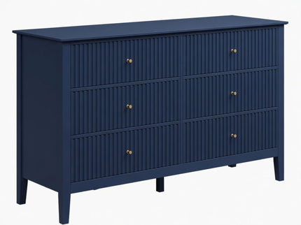 Modern 6 Drawer Fluted Dresser