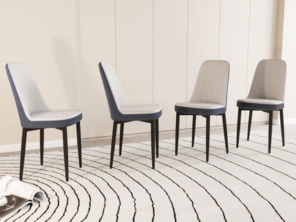 Modern Dining Chair With Cushions And Metal Legs