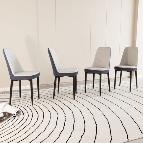 Modern Dining Chair With Cushions And Metal Legs