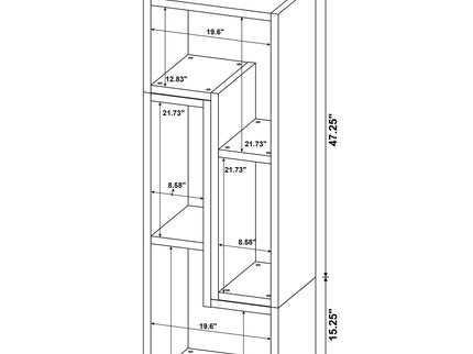 Convertable L-Shaped Bookcase With Open Shelves - White