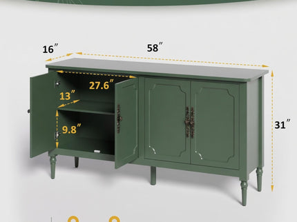 Vintage Buffet Cabinet With Adjustable Shelves