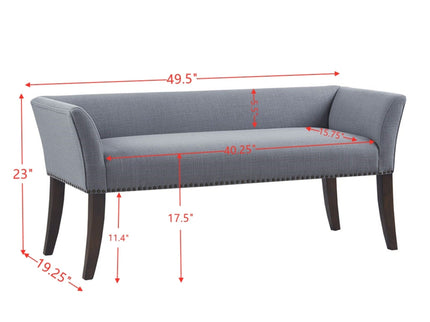 Elegant Design Bench Upholstery, Solid Wood Frame