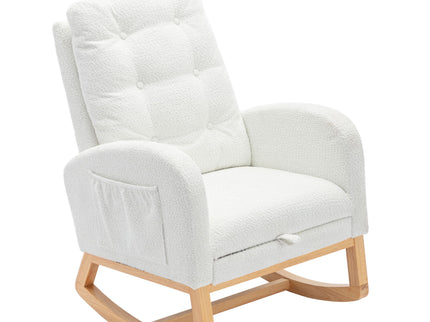 Accent Rocking Chair With Footrest, High Back