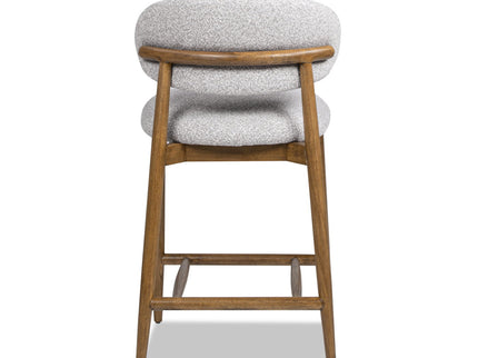 Locke - Modern Upholstered Counter Stool With Frame - Salt / Pepper