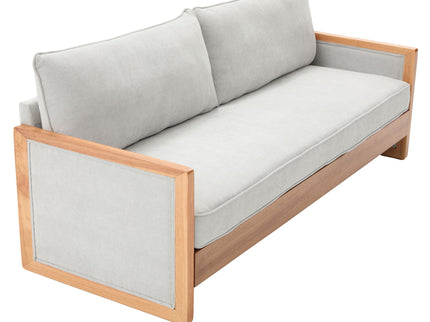 Modern 3 Seater Sofa With Wood Armrests