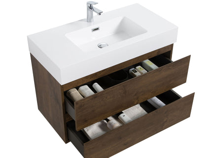 Alice - Bathroom Vanity Wall Mounted With Sink, Large Storage Floating Bathroom Vanity For Modern Bathroom, One-Piece Sink Basin Without Drain And Faucet