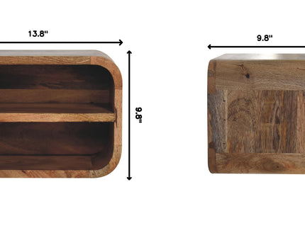 Floating Open Curve Nightstand - Oak