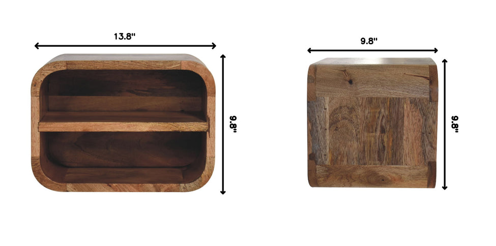 Floating Open Curve Nightstand - Oak