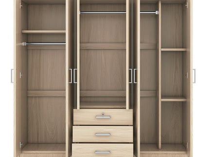 6 Doors Wardrobe Storage For Bedroom, With Big Drawers