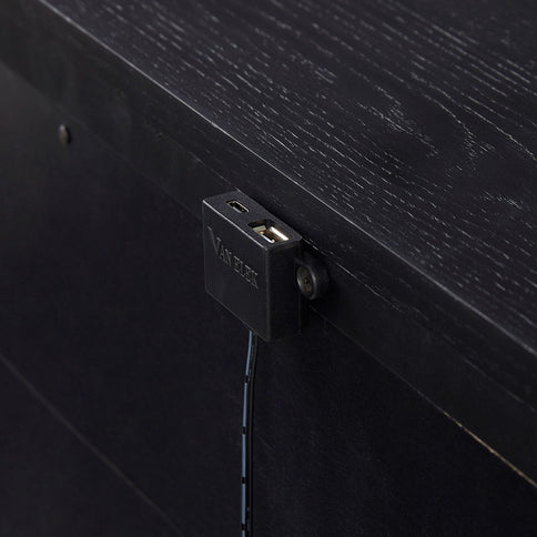 3 Drawer Nightstand With USB - Black