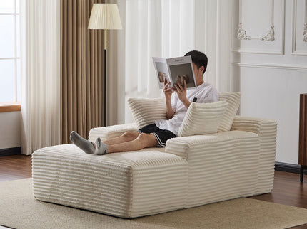 Oversized Chaise Lounge Chair Cozy Cloud Couch With 3 Throw Pillows And Wide Armrest