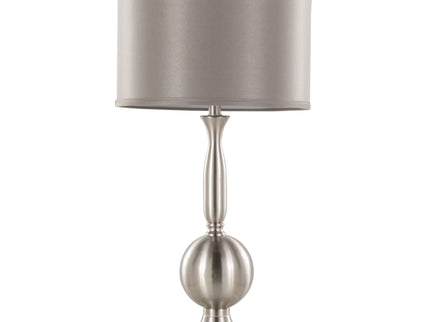 Joan - Contemporary Table Lamp (Set of 2) - Nickel / Gray Satin