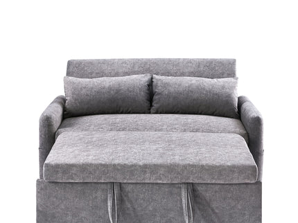 Pull Out Sleep Sofa Bed Loveseats Sofa Couch With Adjsutable Backrest, Storage Pockets, 2 Soft Pillows, USB Ports For Living Room, Bedroom, Apartment, Office