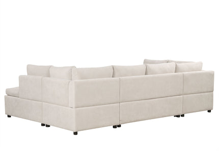 Oversized Sectional Sofa U-Shaped Sofa Couch Pull-Out Sofa Bed With Two Throw Pillows For Living Room