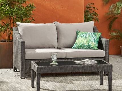 Contemporary Antibes Loveseat & Table Set Outdoor - Gray