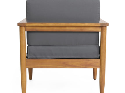 Outdoor Club Chair, Patio Chair With Teak Acacia Wood Frame - Dark Gray