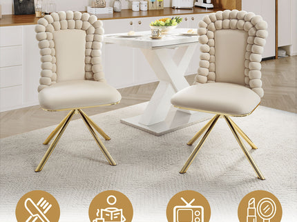 Upholstered Swivel Dining Chairs (Set of 2)