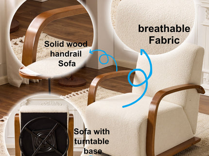 Swivel Accent Rotatable Ergonomic Single Chair For Living Room