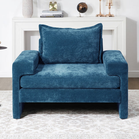 Upholstered Accent Chair With Wide Armrests And Ergonomic Back Support