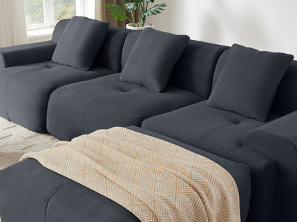 L Shaped Modular Sectional Sofa And Movable Ottoman
