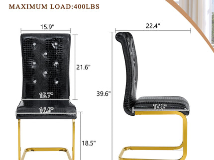 Elegant Design Alligator Skin Upholstered Dining Chairs