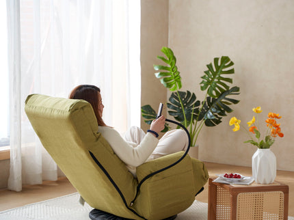 Adjustable Swivel Lounge Chair With 360 Degree Rotating Seat And Headrest Support