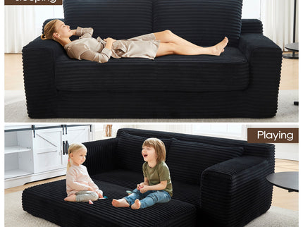 Convertible Loveseat Sofa Bed With Memory Foam & Steel Frame