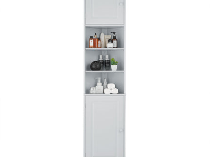 Multi Functional Corner Cabinet With Adjustable Shelves And 2 Doors
