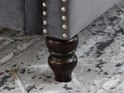 2 Seater Chesterfield Sofa With Rolled Arms And Nailhead Trim For Living Room