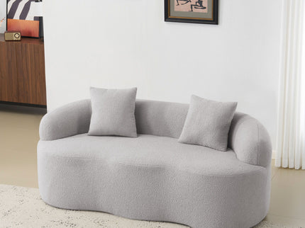 Curved Loveseat Sofa With Round Armrest