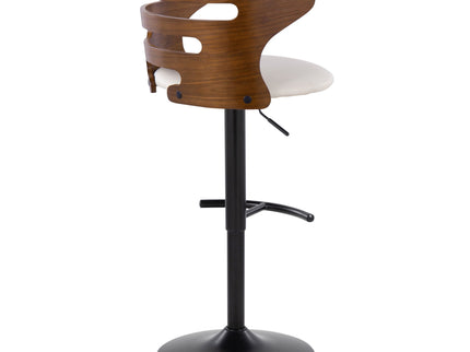 Cosi - Mid Century Modern Adjustable Barstool With Swivel With Rounded T Footrest (Set of 2)