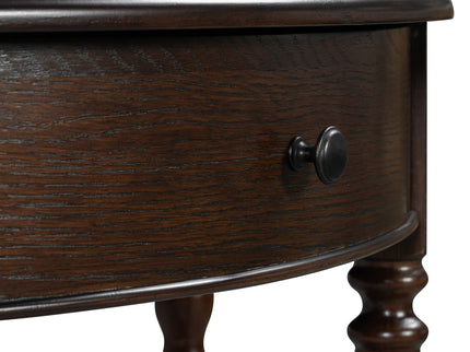 Half Moon Console Table With Drawer & Shelf