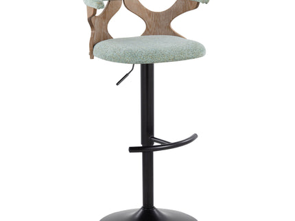 Gardenia - Contemporary Adjustable Barstool With Swivel With Rounded T Footrest (Set of 2)