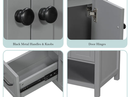 Bathroom Vanity With Sink Top, Bathroom Vanity Cabinet With 2 Doors And 2 Drawers, Open Shelf