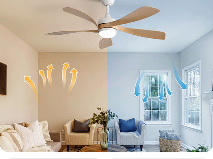 45" Ceiling Fan With DC Motor Smart App Control Quiet Reversible Operation Dimmable Lighting And Timer
