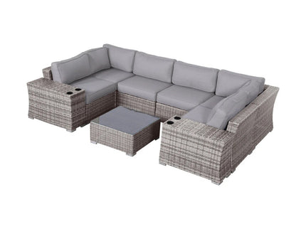 4 Person Patio Seating Set With Cushions, All Weather - Gray