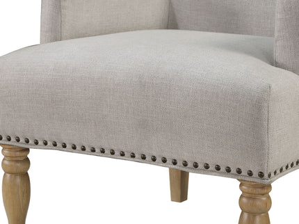 Alice - Upholstered Arm Chair With Nailheads - Beige