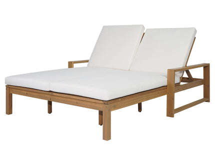 Outdoor Double Lounge Chair With 5 Position Adjustable Backrest